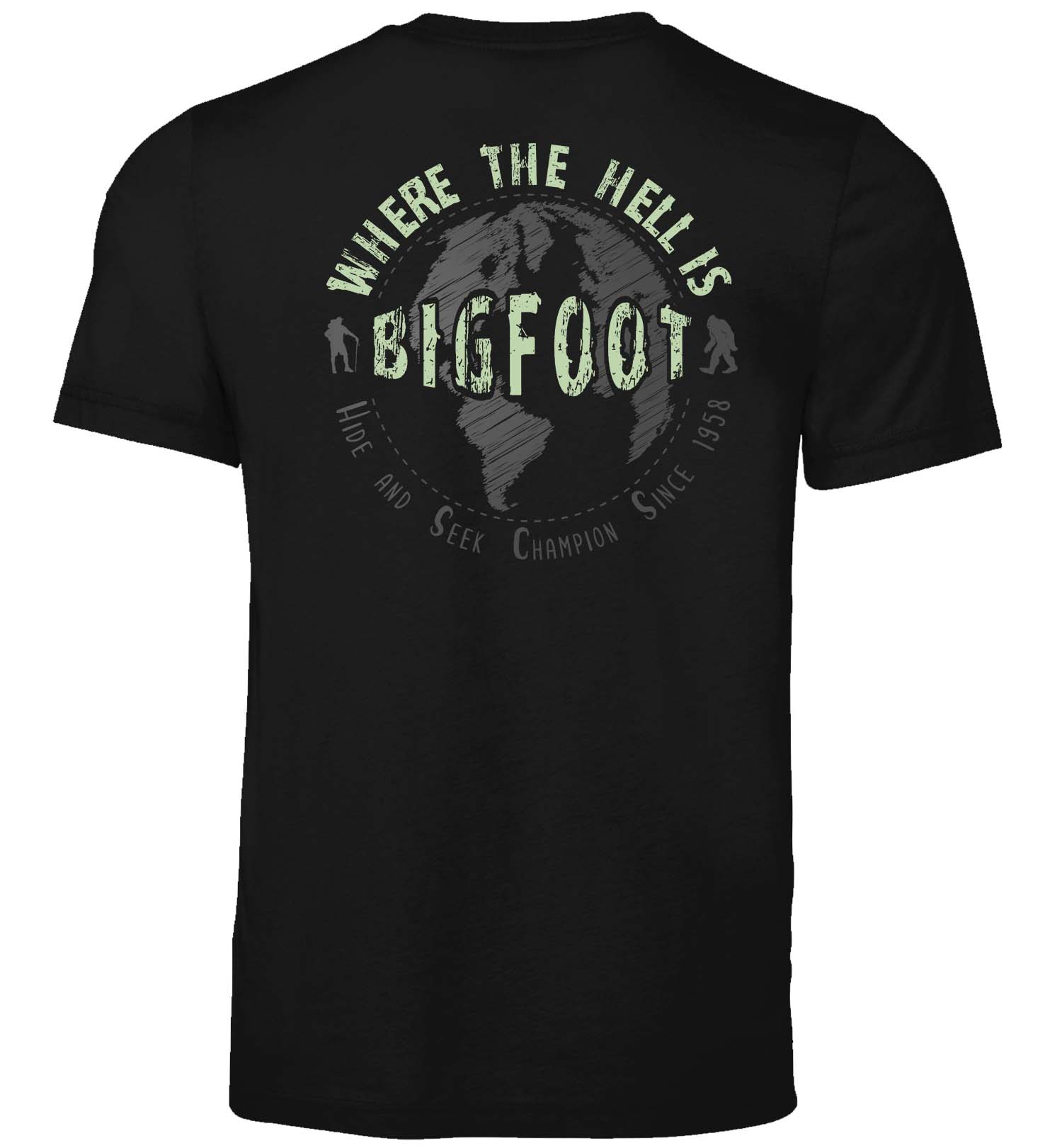 Bigfoot Shirt - WTHIB Hide and Seek Champion - Short Sleeve - Combined - Black