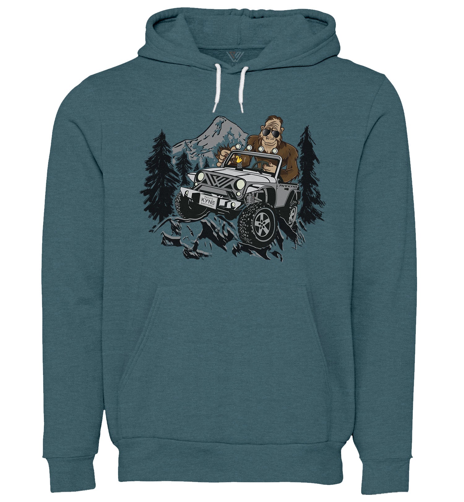 Jeepin' Bigfoot Pullover Hoodie Sweatshirt - Heather Slate