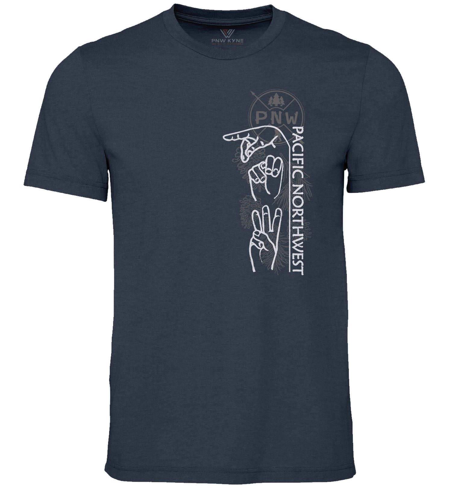 PNW Sign Language Short Sleeve Shirt - Heather Navy