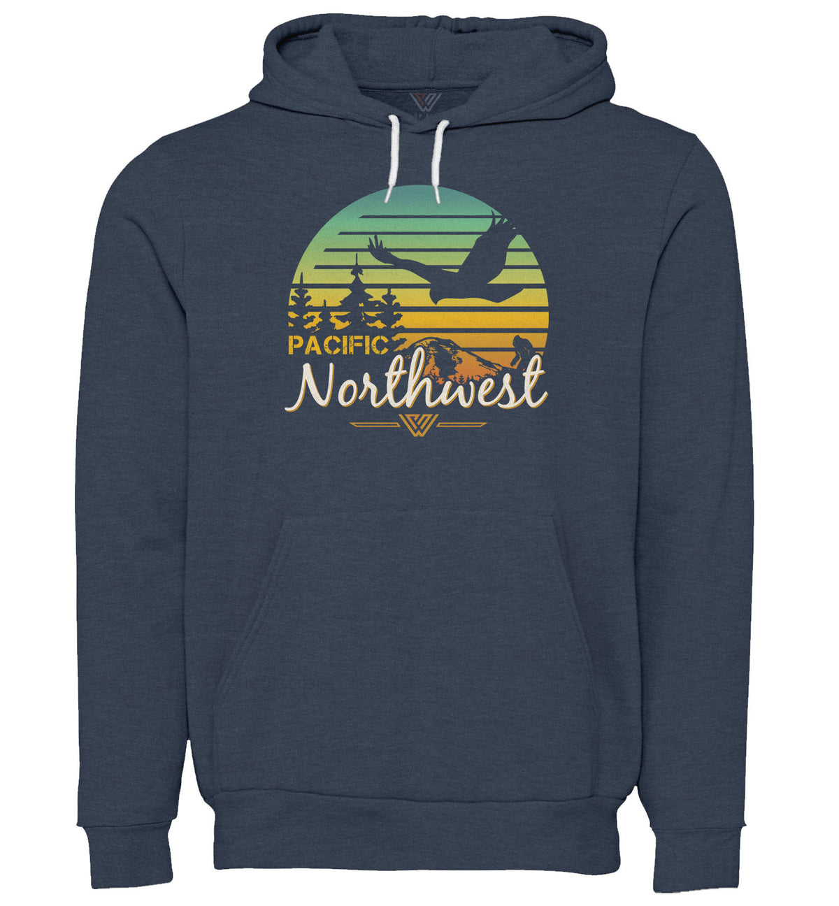 PNW Sunset Pullover Hoodie Sweatshirt - Heather Navy