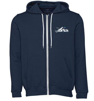 PNW Sweatshirt - Around the PNW - Zip Hoodie - Front - Heather Navy