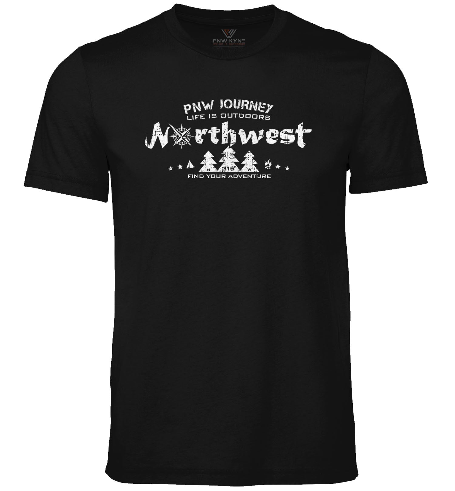 PNW Shirt - Northwest Adventure - Short Sleeve - Front - Black