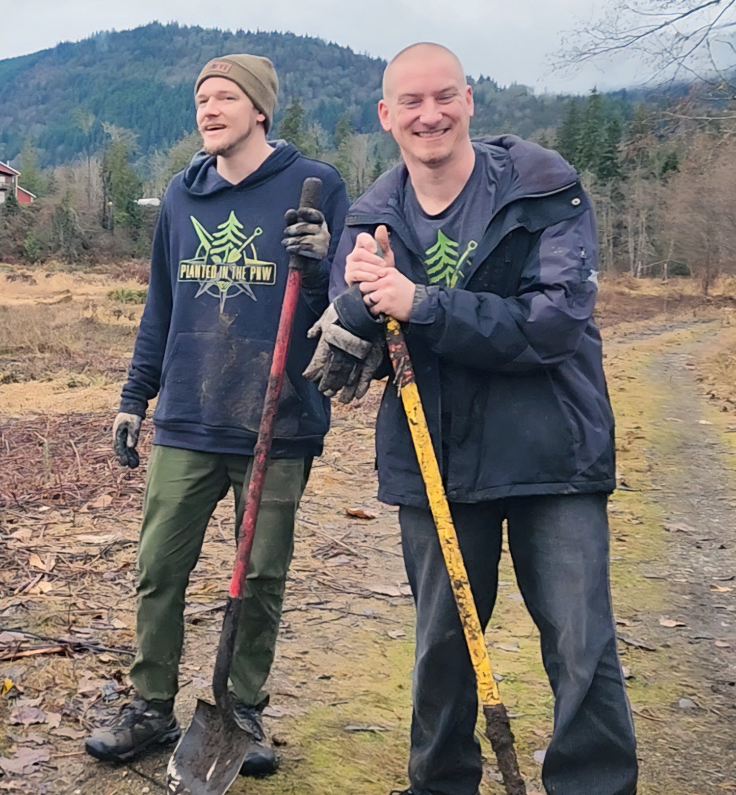 PNW Shirt - Planted in the PNW - Long Sleeve - Front - Dark Grey Heather