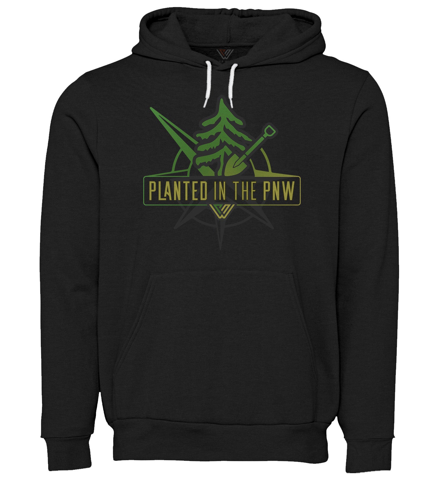 PNW Sweatshirt - Planted in the PNW - Pullover Hoodie - Front - Dark Grey Heather