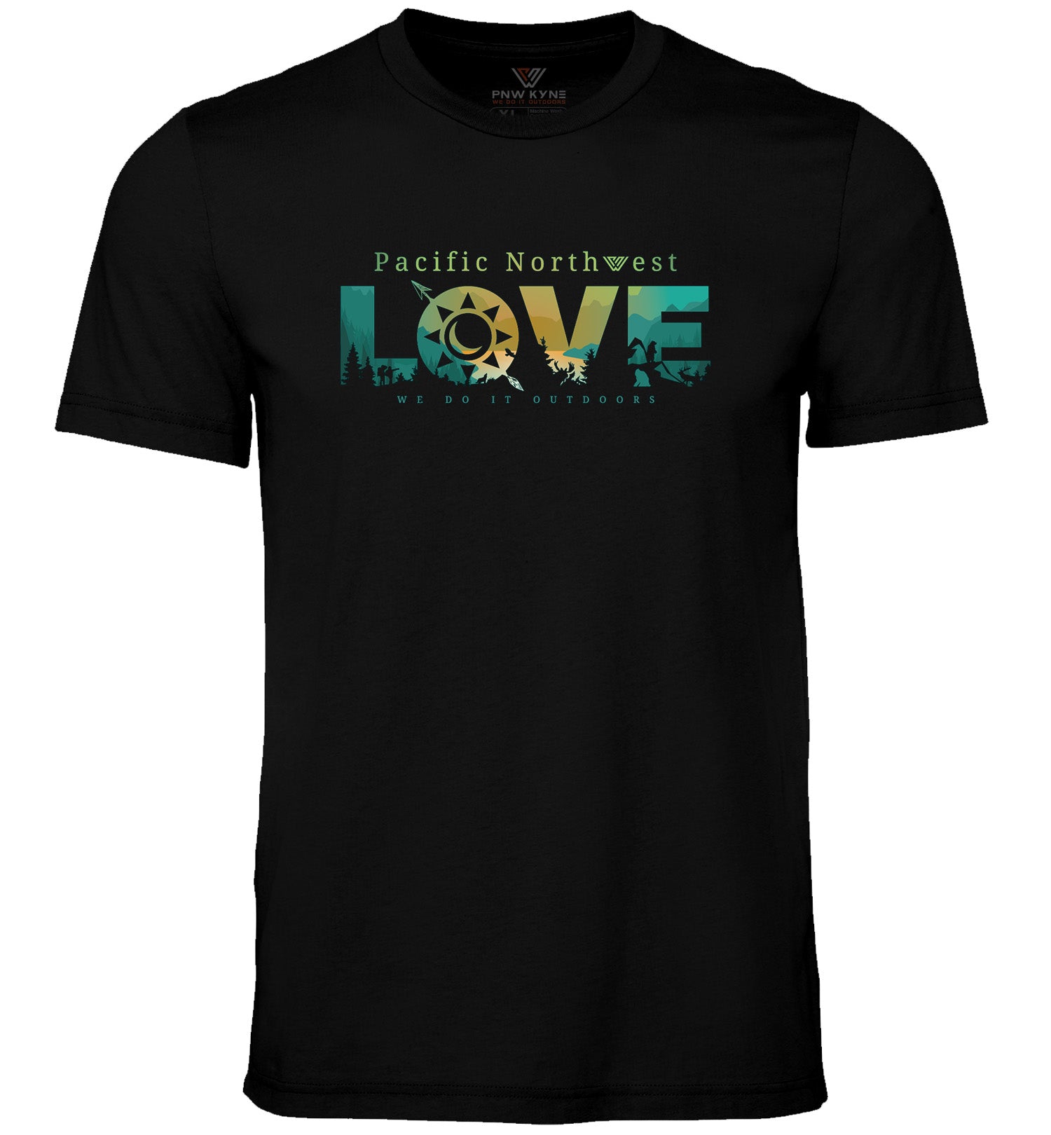 Pacific Northwest LOVE  Short Sleeve PNW Shirt - Black